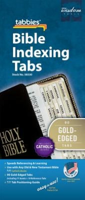 Bible Tab: Clear Tab with Gold Edge Strip & Black Lettering