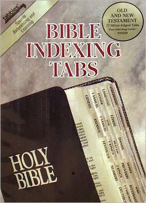 Bible Tab: Clear Tab with Silver Center Strip and Black Lettering