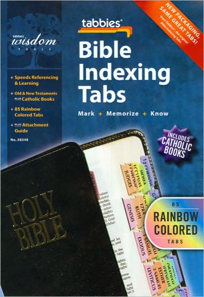 Rainbow Bible Indexing Tabs Including Catholic Books -