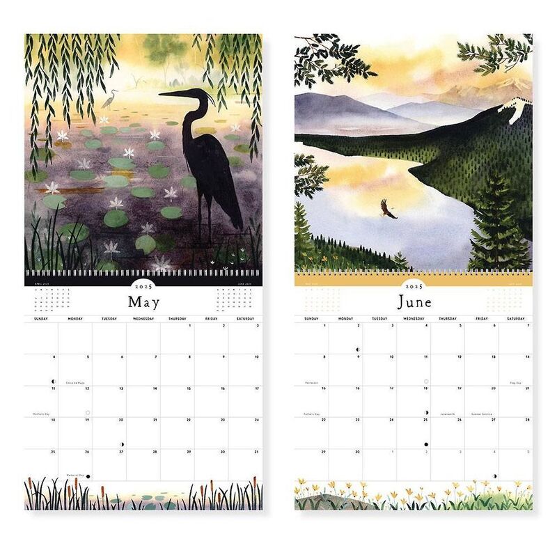 2025 Quiet Earth Watercolor Landscapes Wall Calendar