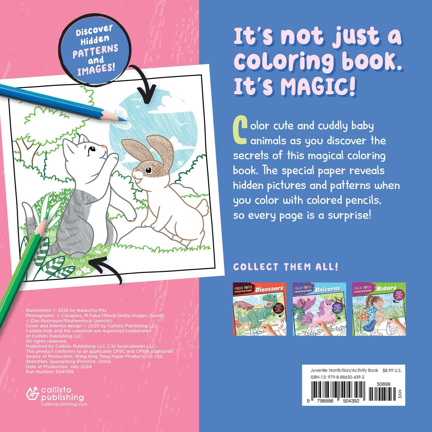 Magic Paper Coloring Book: Baby Animals: Discover Hidden Patterns and Images!