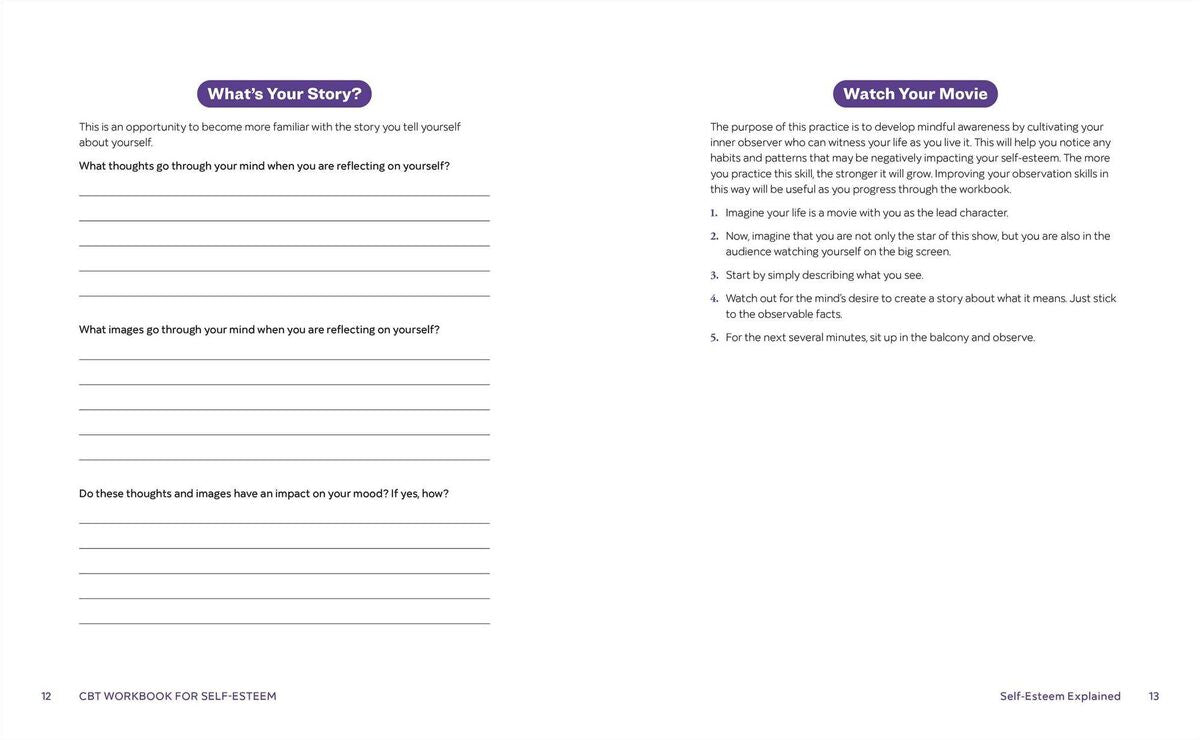 Cognitive Behavioral Therapy Workbook for Self-Esteem: Identify, Challenge, and Change Your Thoughts and Actions