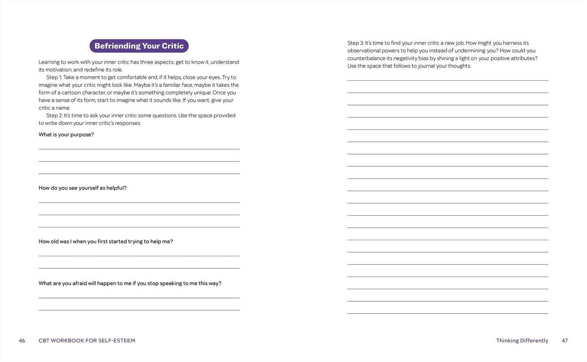 Cognitive Behavioral Therapy Workbook for Self-Esteem: Identify, Challenge, and Change Your Thoughts and Actions