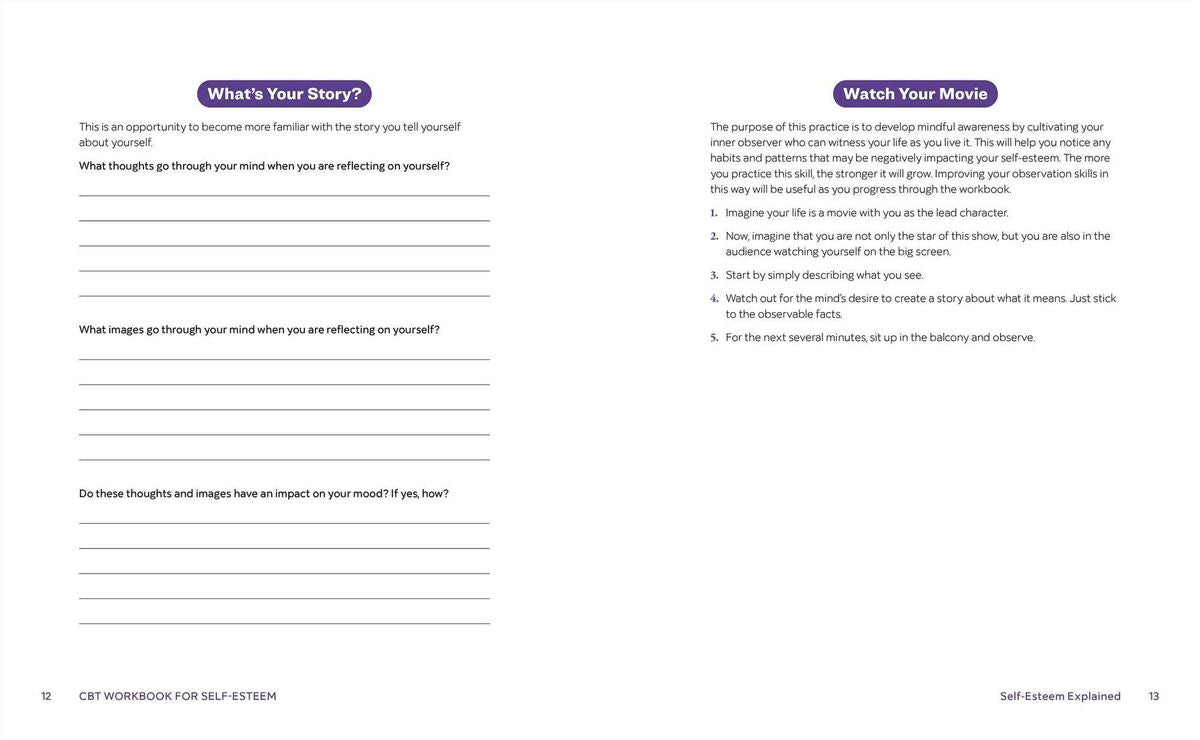 Cognitive Behavioral Therapy Workbook for Self-Esteem: Identify, Challenge, and Change Your Thoughts and Actions