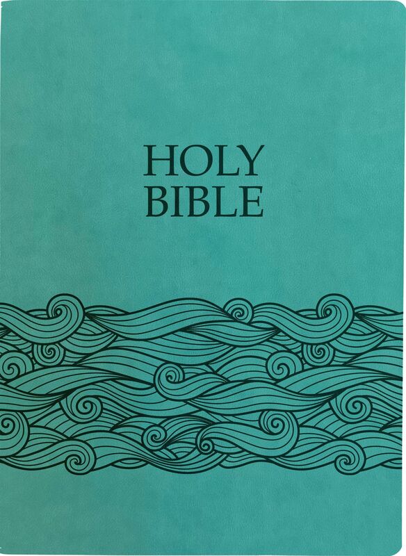 KJV Holy Bible, Wave Design, Large Print, Coastal Blue Ultrasoft: (Red Letter, Teal, 1611 Version)