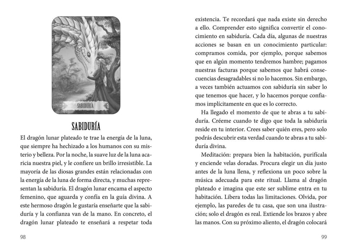 La sabiduría del dragón: Un mazo de 43 cartas y libro