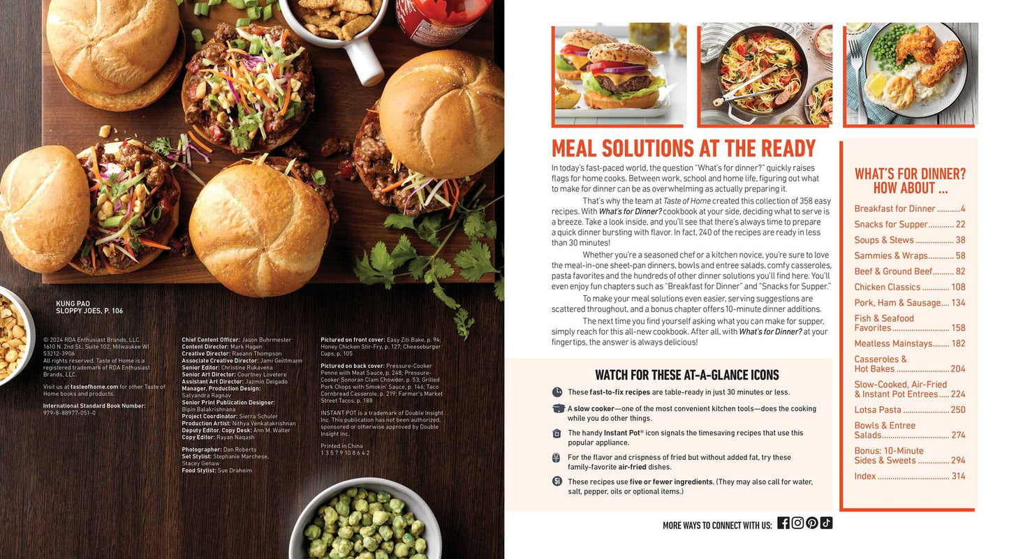 Taste of Home What's For Dinner?: 358 RECIPES THAT ANSWER THE AGE-OLD QUESTION HOME COOKS FACE THE MOST!