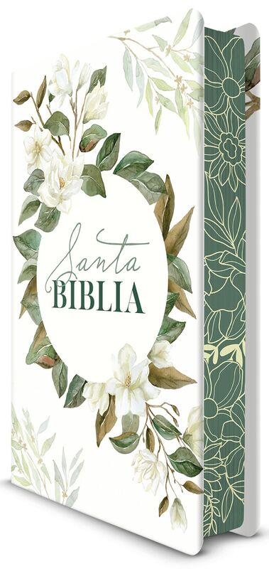RVR1960 Tapa Dura Tamaño Manual Flores Blanco Y Verde Nombres De Dios / Women floral on time for mother's day