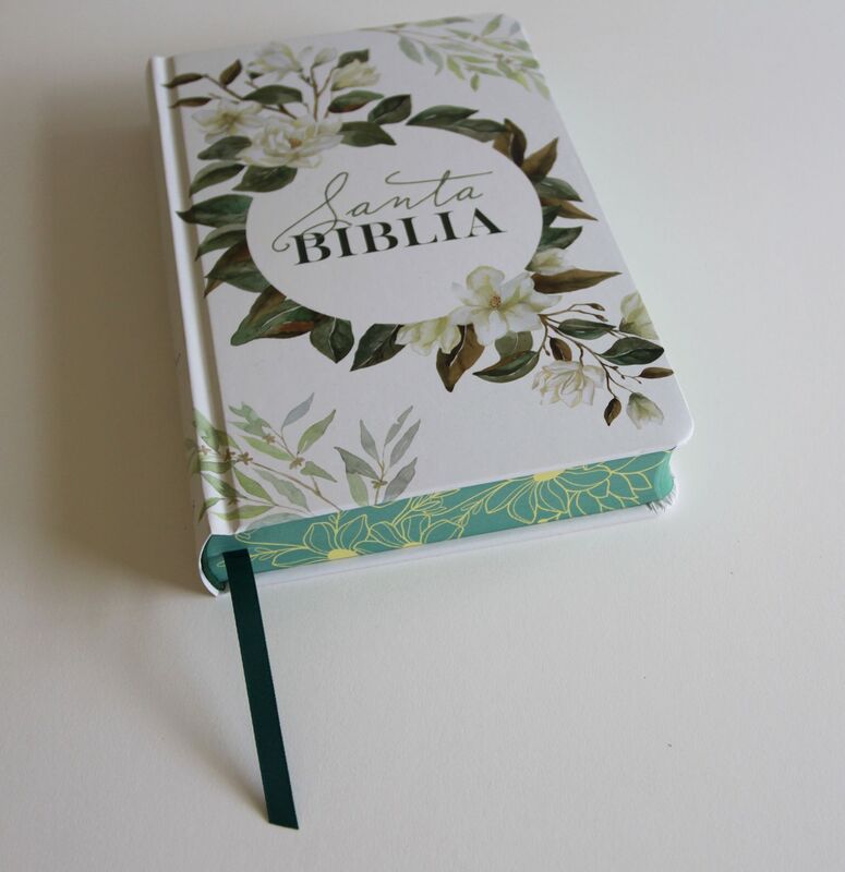 RVR1960 Tapa Dura Tamaño Manual Flores Blanco Y Verde Nombres De Dios / Women floral on time for mother's day