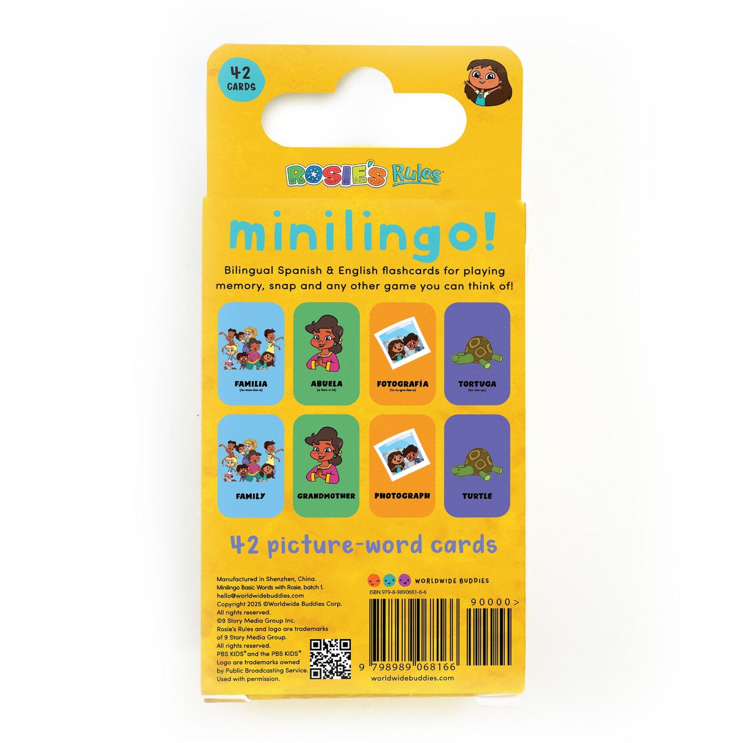 Rosie's Rules: Minilingo Spanish/English Flashcards - Basic Words with Rosie